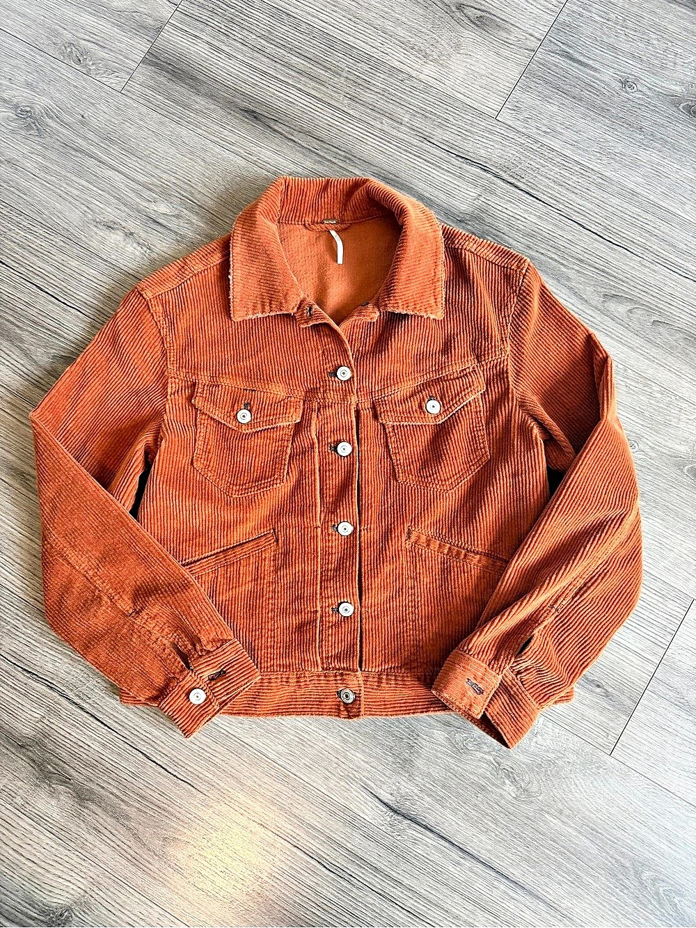 Free People 2020 Corduroy Jacket Orange Small Great Condition